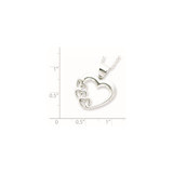 Sterling Silver Rhodium-plated Heart Necklace - QG-EC182ECB-2939