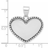 Sterling Silver Rhodium-plated Heart Pendant - QC-823D8F70-6595