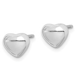 Sterling Silver Rhodium-plated Heart Post Earrings - QE-464E622A-6591