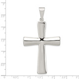 Sterling Silver Rhodium-plated Hollow Cross Pendant