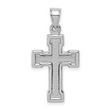 Sterling Silver Rhodium-plated Hollow Latin Crucifix Pendant - QC-1D3BF4B9-9356