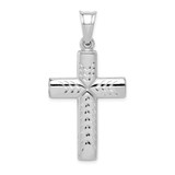 Sterling Silver Rhodium-plated Hollow Latin Crucifix Pendant - QC-91E7A442-2380