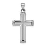 Sterling Silver Rhodium-plated Hollow Latin Crucifix Pendant - QC-C8CD1F7F-8352