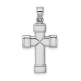 Sterling Silver Rhodium-plated Hollow Reversible Cross Pendant - QC-52265ADA-9055