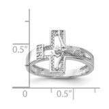 Sterling Silver Rhodium-plated INRI Crucifix Ring - QR-F621AAA2-9387