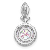 Sterling Silver Rhodium-plated Iridescent CZ Pendant