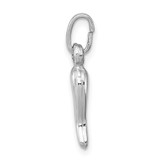 Sterling Silver Rhodium-plated Italian Horn Charm - QC-7B304FA8-4731