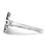 Sterling Silver Rhodium-plated Jesus Cross Ring - QR-D32B3D1D-9991