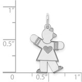 Sterling Silver Rhodium-plated Kid Charm - XK-115E4A99-8370