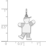 Sterling Silver Rhodium-plated Kid Charm - XK-172275F9-4744