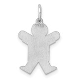 Sterling Silver Rhodium-plated Kid Charm - XK-24603F9E-9835