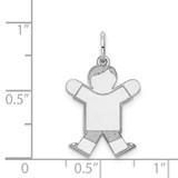 Sterling Silver Rhodium-plated Kid Charm - XK-24603F9E-9835