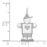 Sterling Silver Rhodium-plated Kid Charm - XK-2AC86955-7714