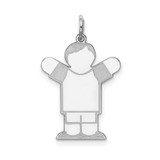 Sterling Silver Rhodium-plated Kid Charm - XK-3D8E3868-6145