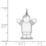 Sterling Silver Rhodium-plated Kid Charm - XK-3D8E3868-6145