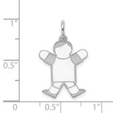 Sterling Silver Rhodium-plated Kid Charm - XK-4481C74F-4345