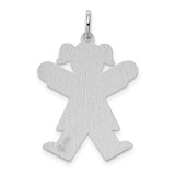 Sterling Silver Rhodium-plated Kid Charm - XK-7EBD5736-2729