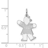 Sterling Silver Rhodium-plated Kid Charm - XK-8C7DFB50-7603