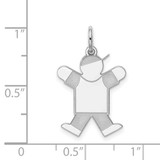 Sterling Silver Rhodium-plated Kid Charm - XK-ACB5CF61-4129