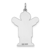 Sterling Silver Rhodium-plated Kid Charm - XK-B0A1989D-5810