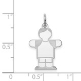 Sterling Silver Rhodium-plated Kid Charm - XK-BA6C3DF8-3411