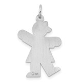 Sterling Silver Rhodium-plated Kiss Kid Charm - XK-DF06CFB4-2616