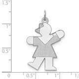 Sterling Silver Rhodium-plated Kiss Kid Charm - XK-DF06CFB4-2616