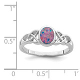 Sterling Silver Rhodium-plated Lab Created Opal Ring - QR-37156C20-9145