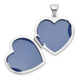 Sterling Silver Rhodium-plated Lab Created Sapphire September Birthstone 18mm Heart Locket