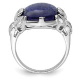Sterling Silver Rhodium-plated Lapis Lazuli Ring - QR-8958DBD0-5708
