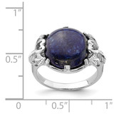 Sterling Silver Rhodium-plated Lapis Lazuli Ring - QR-F39716AB-8347