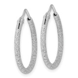 Sterling Silver Rhodium-plated Laser Cut 2mm Endless Hoop Earrings - QE-0633C3EA-8979