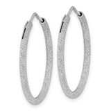 Sterling Silver Rhodium-plated Laser Cut 2mm Endless Hoop Earrings - QE-3C47139E-2056