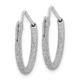 Sterling Silver Rhodium-plated Laser Cut 2mm Endless Hoop Earrings - QE-876EA9B6-9100