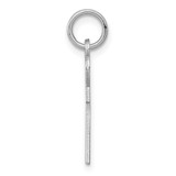 Sterling Silver Rhodium-plated Laser Designed Cross Charm - QX-3CF991D9-9357