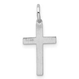 Sterling Silver Rhodium-plated Laser Designed Cross Charm - QX-494A88F4-8837