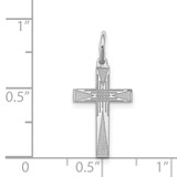 Sterling Silver Rhodium-plated Laser Designed Cross Charm - QX-4BCEB6E1-4394