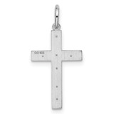 Sterling Silver Rhodium-plated Laser Designed Cross Pendant - QX-04DD9AC3-1004