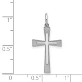 Sterling Silver Rhodium-plated Laser Designed Cross Pendant - QX-33C8126D-9235