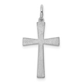 Sterling Silver Rhodium-plated Laser Designed Cross Pendant - QX-33C8126D-9235