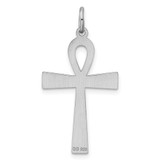 Sterling Silver Rhodium-plated Laser Designed Cross Pendant - QX-5B402CB3-9451