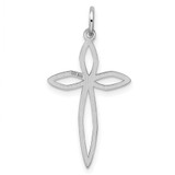 Sterling Silver Rhodium-plated Laser Designed Cross Pendant - QX-5BC7D114-4497
