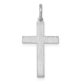 Sterling Silver Rhodium-plated Laser Designed Cross Pendant - QX-641E92DD-4192