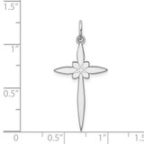 Sterling Silver Rhodium-plated Laser Designed Cross Pendant - QX-68E4FA65-9508