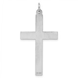 Sterling Silver Rhodium-plated Laser Designed Cross Pendant - QX-82FEFD3C-3242