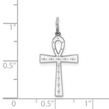 Sterling Silver Rhodium-plated Laser Designed Cross Pendant - QX-86A3D951-9309