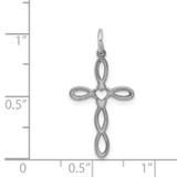 Sterling Silver Rhodium-plated Laser Designed Cross Pendant - QX-96FB3DF2-1093