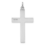 Sterling Silver Rhodium-plated Laser Designed Cross Pendant - QX-AE7184F9-7498