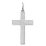 Sterling Silver Rhodium-plated Laser Designed Cross Pendant - QX-E95E9022-1137