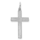 Sterling Silver Rhodium-plated Laser Designed Cross Pendant - QX-F0F8EF59-7732